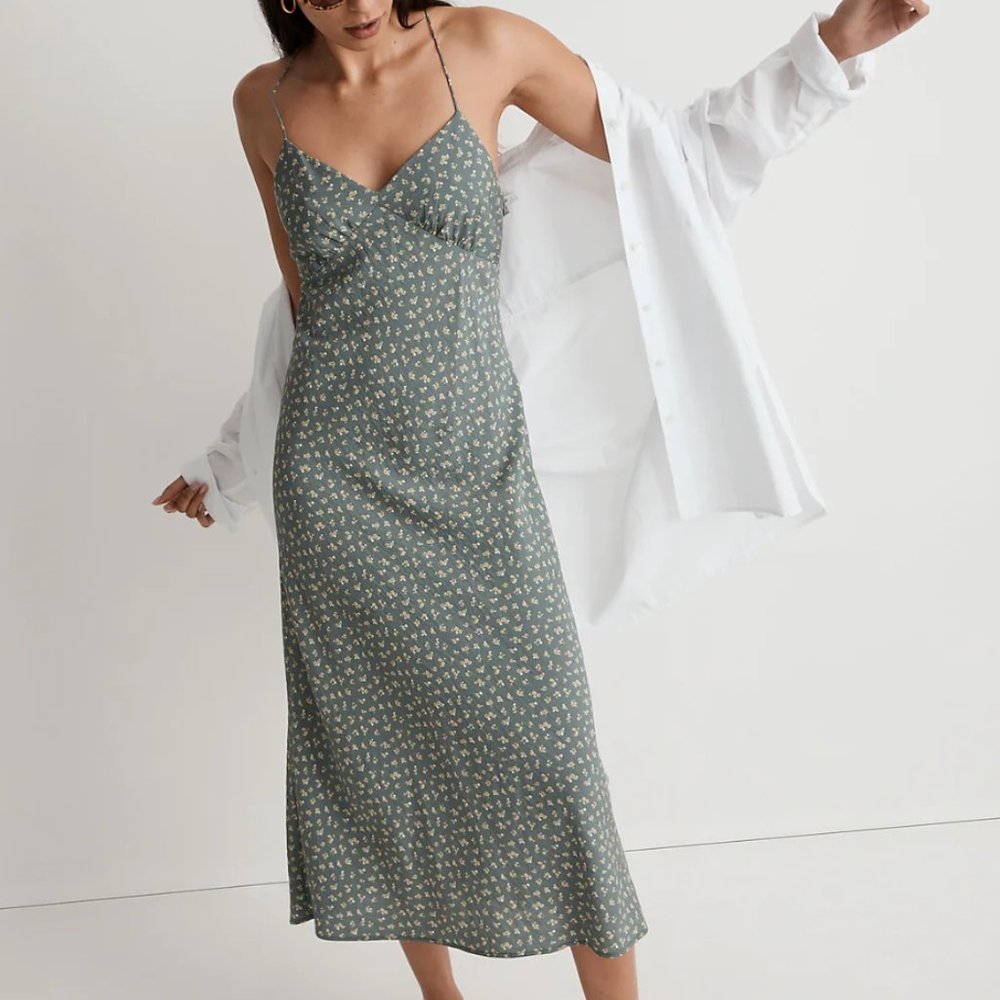 Madewell Layton Midi Slip Dress in Bitsy Bouquet - NWT